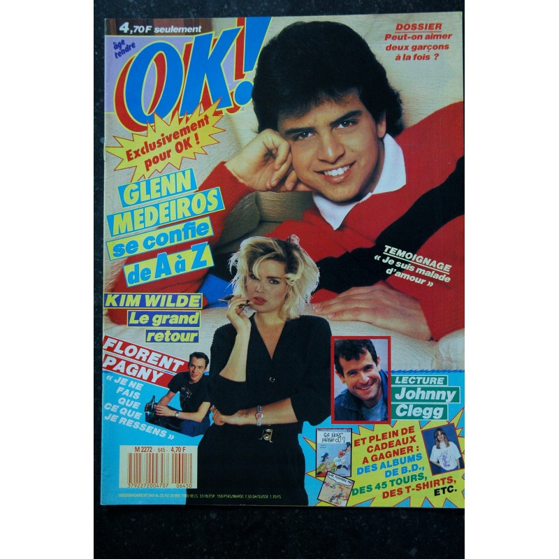 OK ! âge tendre 624 1987 12 David Hallyday ELSA David & Jonathan Vanessa Paradis en POSTER - Madonna SPAGNA Bee Gees