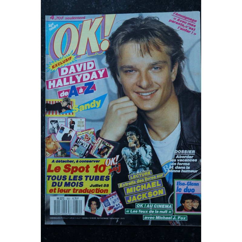 OK ! âge tendre 645 1988 05 Glen MEDEIROS Kim WILDE Florent PAGNY Johnny CLEGG Sophie MARCEAU