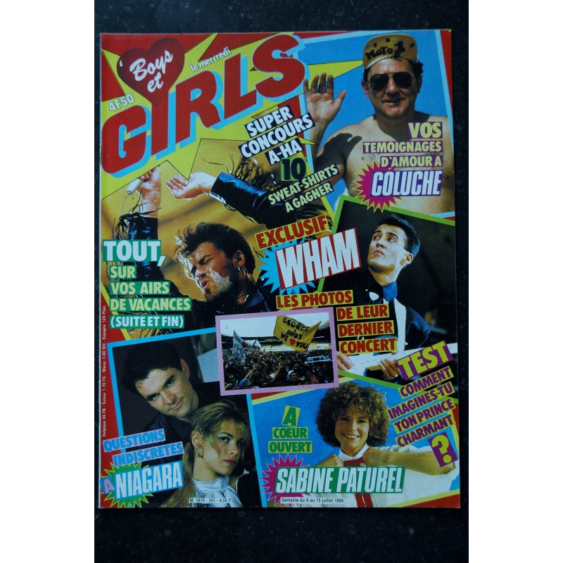 BOYS et GIRLS   n°  336  *  juin 1986 *    STEPHANIE DE MONACO  INDOCHINE  JANNOT DEPARDIEU