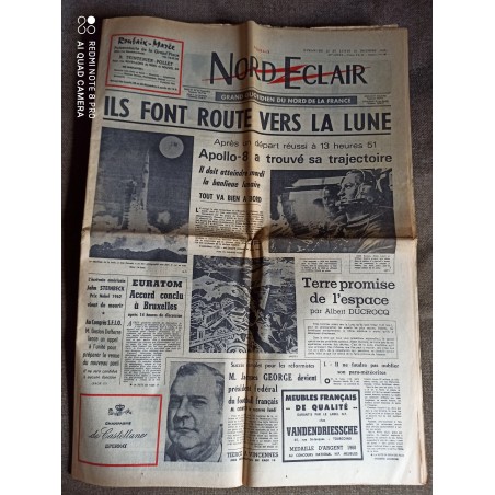 LA VOIX DU NORD 22 décembre 1968 Apollo 8 fonce vers la lune