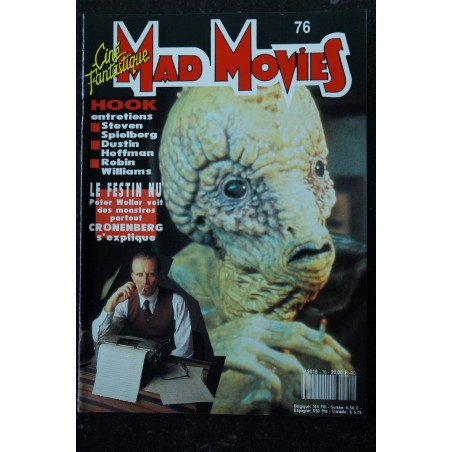 Ciné Fantastique MAD MOVIES  n° 76  * 1992 *  HOOK  S. SPIELBERG D. HOFFMAN R. WILLIAMS  Le Festin nu P. Weller CRONENBERG