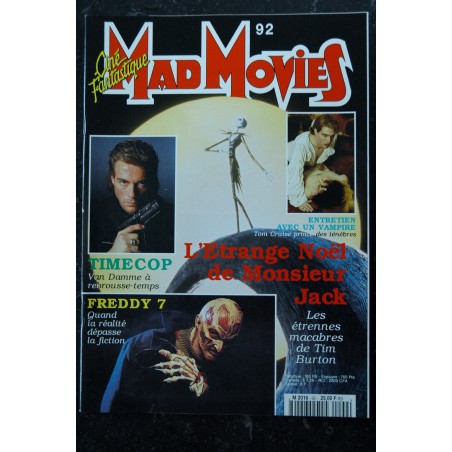 Ciné Fantastique MAD MOVIES  n° 92  * 1994 *  L'étrange Noel de monsieur Jack TIMECOP Freddy 7 Tom Cruise Tim Burton