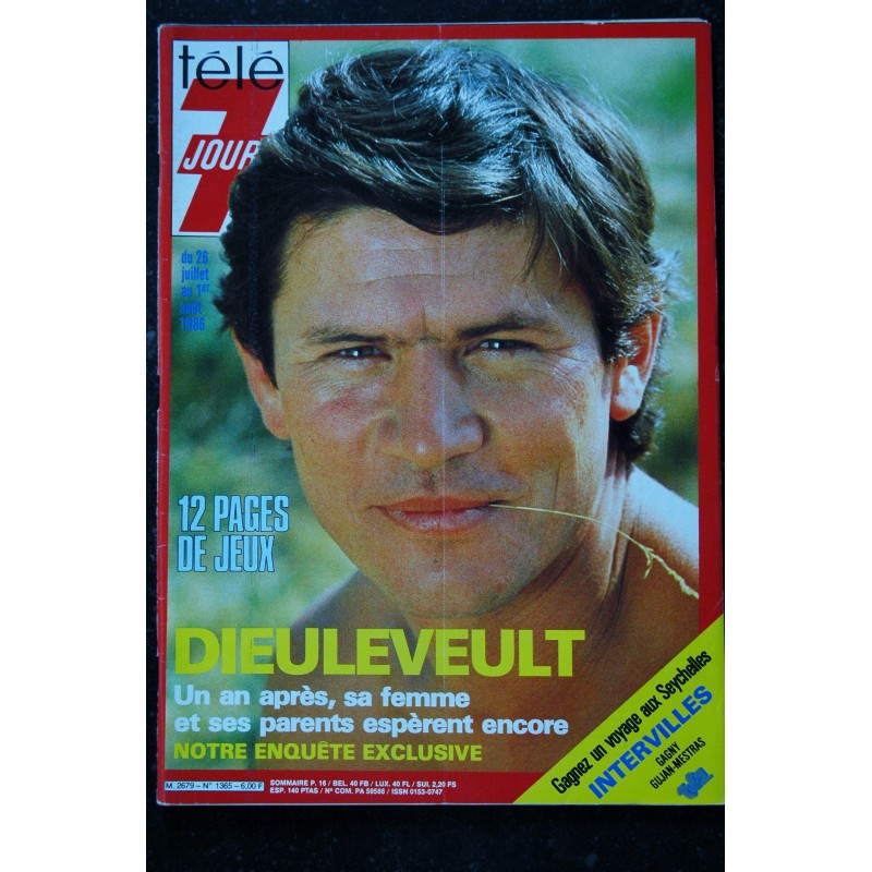 Télé 7 Jours  1361  *  1986  * Richard CHAMBERLAIN Michel BOUJENAH Dick RIVERS Bernard TAPIE