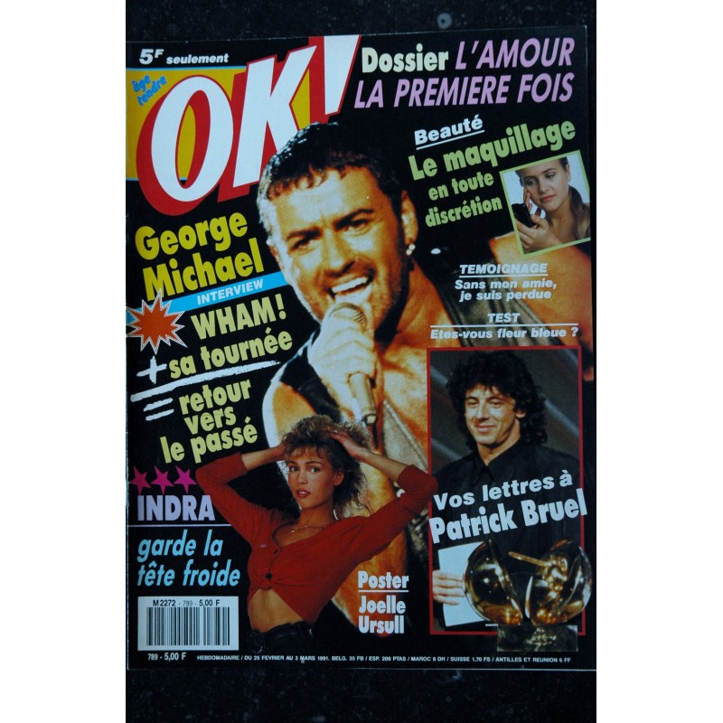 OK ! âge tendre 775 1987 COVER GEORGE MICHAEL SE MET A NU THIERRY HAZARD JULIEN CLERC