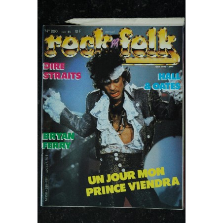 ROCK & FOLK 220 IN 1985 COVER PRINCE DIRE STRAITS BRYAN FERRY HAL & OATES