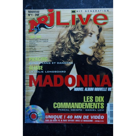 NRJ LIVE 1 NOVEMBRE 2000 COVER MADONNA 8 PAGES VANESSA PARADIS EMINEM ALIZEE + CD