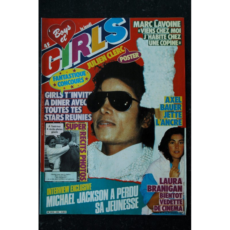 BOYS et GIRLS   n°  254  * novembre 1984 *  ISABELLE ADJANI  AXEL BAUER AL CORLEY  LAHAYE BARZOTTI