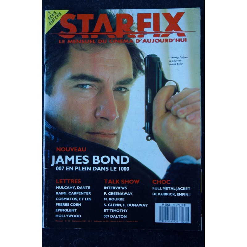 STARFIX 052  n° 52  * 1987 *  Timothy Dalton  JAMES BOND 007 en plein dans le 1000