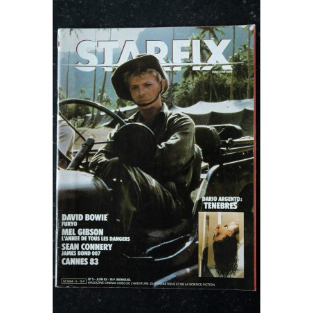 STARFIX 005 1983 COVER David BOWIE + POSTER FURYO Mel GIBSON L'année de tous les dangers Sean CONNERY James BOND TENEBRES
