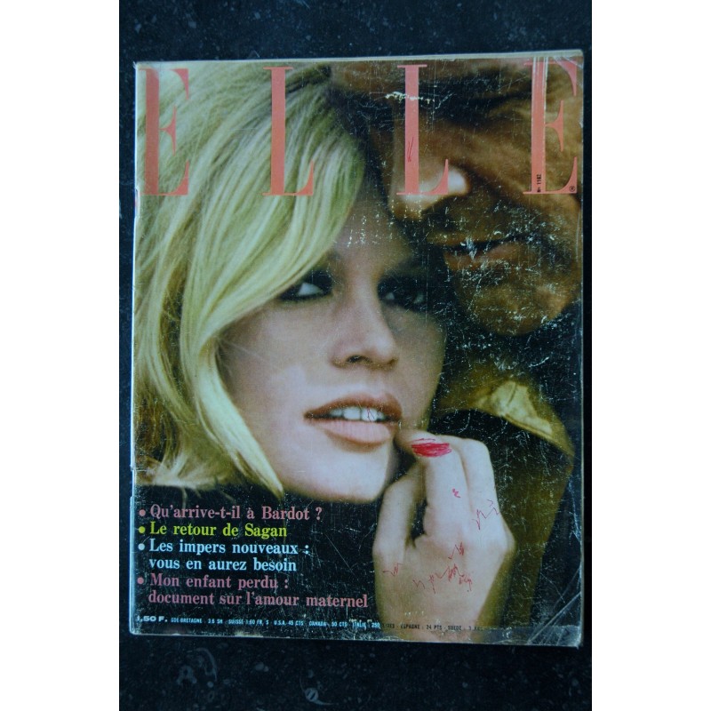 ELLE 1143 16 NOVEMBRE 1967 COVER BRIGITTE BARDOT BRIGITTE HIPPY MODE LA TUNIQUE