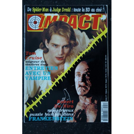 MAD MOVIES IMPACT 54 DECEMBRE 1994 TOM CRUISE Robert de NIRO MARVEL FRANKENSTEIN la BD au Ciné