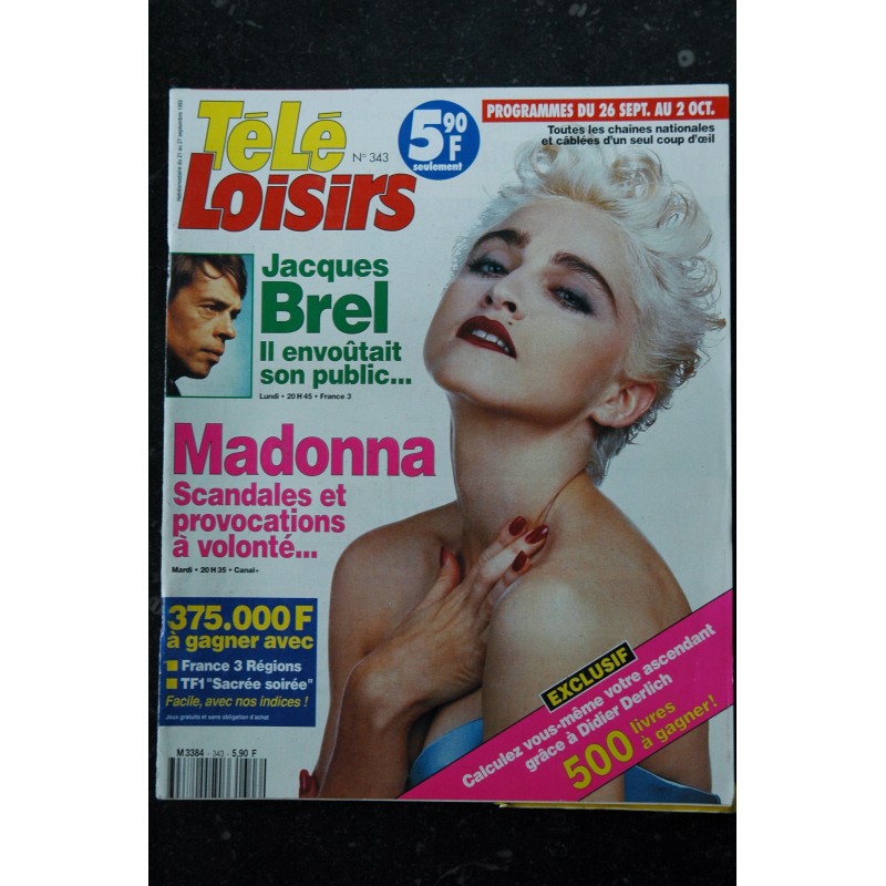 TELE LOISIRS 625 DU 16 AU 22 FEVRIER 1998 COVER MADONNA LE GRAND RETOUR