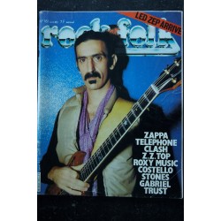 ROCK & FOLK 161 JUIN 1990 LED ZEPPELIN ZAPPA TELEPHONE CLASH ZZ TOP ROXY MUSIC COSTELLO STONES TRUST GABRIEL