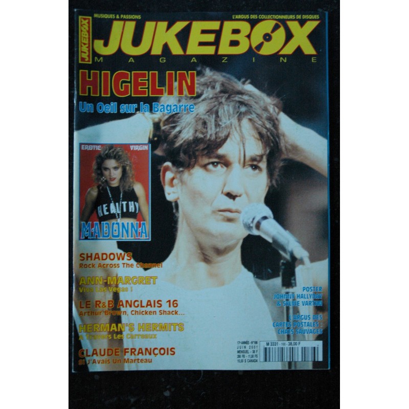 JUKEBOX  166 JUIN 2001 JACQUES HIGELIN MADONNA EROTIC VIRGIN SHADOWS CLAUDE FRANCOIS HERMAN'S HERMITS