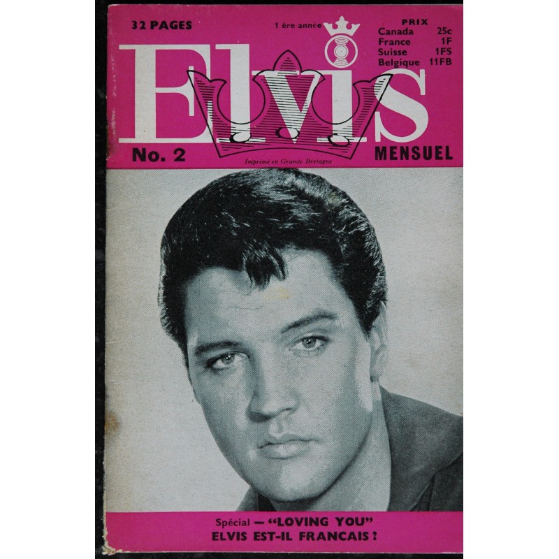 ELVIS mensuel 1965  11  n°  1  1ère année ELVIS PRESLEY  Rare 32 pages