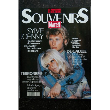 Souvenirs 1990 PARIS MATCH 2H *  Sylvie Johnny 14 p. - De Gaulle - Dassin Dali Godard  Yves Saint Laurent