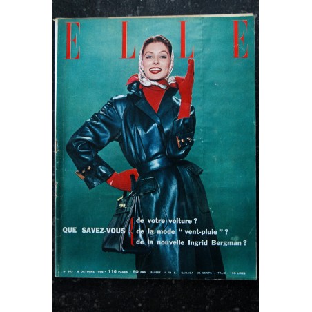 ELLE 564 15 octobre 1956 Audrey Hepburn Cover + 4 p. - patrons de jupes - secrets de Chanel - 128 pages FASHION VINTAGE ELLE 564 15 octobre 1956 Audrey Hepburn Cover + 4 p. - patrons de jupes - secrets de Chanel - 128 pages FASHION VINTAGE