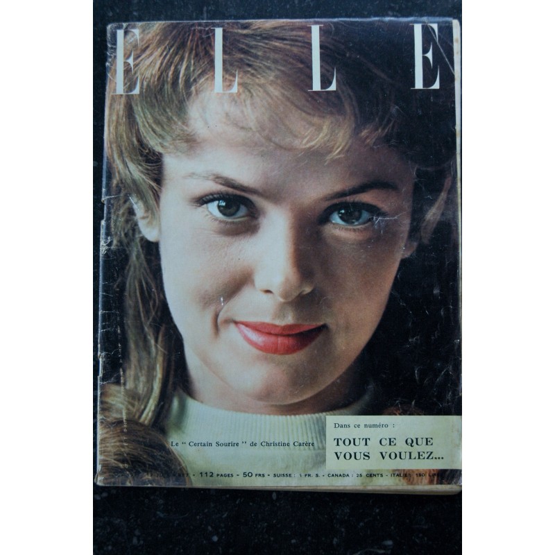 ELLE   575  31 décembre 1956 Cover Christian Dior - moulage de la jupe droite- Kim Novak - 68 pages FASHION VINTAGE