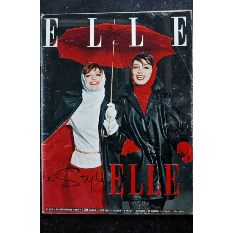 ELLE   610   2 septembre 1957  Collections hiver 58 - Les bleus le rouge Dior - Balenciaga   - 100 pages FASHION VINTAGE