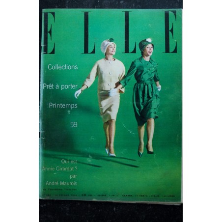 ELLE 686 16 février 1959 Annie Girardot 4 p. - Collections PAP Printemps 59 - Picasso Velasquez - 92 pages FASHION VINTAGE ELLE 686 16 février 1959 Annie Girardot 4 p. - Collections PAP Printemps 59 - Picasso Velasquez - 92 pages FASHION VINTAGE