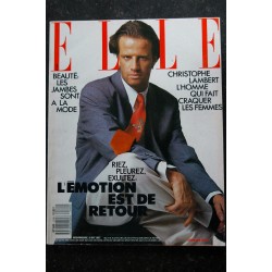 ELLE 2180  19 oct. 1985  Christophe Lambert Cover + 6 p. - Sylvie Guillem - Michel Piccoli  - 190 p. Fashion Vintage