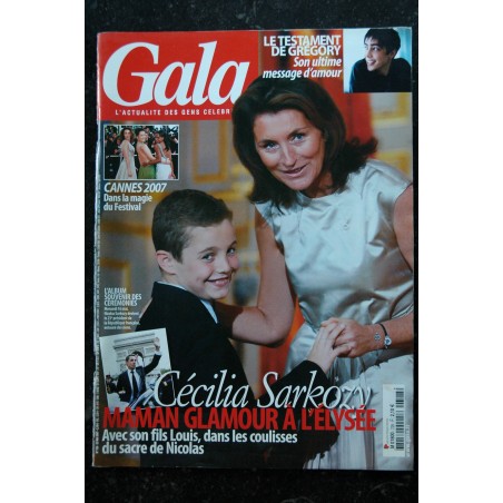 GALA 728  Grégory Lemarchal 3 p. - Cecilia Sarkozy à l'Elysée - Cannes 2007
