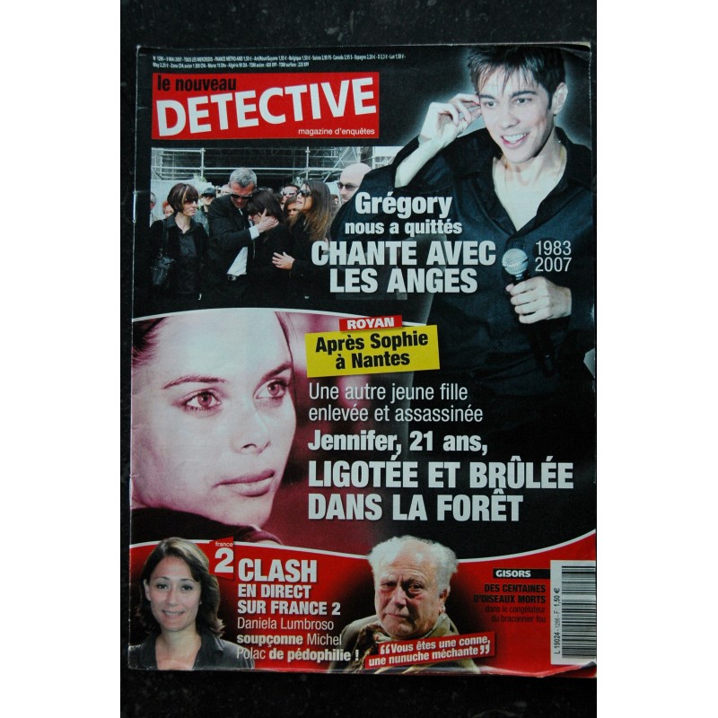 Le nouveau DETECTIVE  n° 1286  -  9 mai 2007  - Grégory Lemarchal Cover + 3 p.