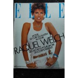 ELLE 2077  28 octobre 1985  Raquel Welch Cover + 8 p. - Orson welles - Stallone - 202 p. Fashion Vintage