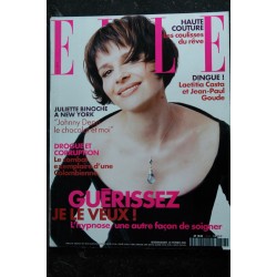 ELLE 2878  26 février 2001  Juliette Binoche cover + 4 pages -  Laetitia Casta & JP Goude - Ingrid Betancourt - 178 pages