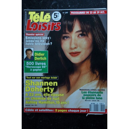 TELE LOISIRS 399 Shannen Doherty Cover + 2 p. - Michel Boujenah  - 1993 10