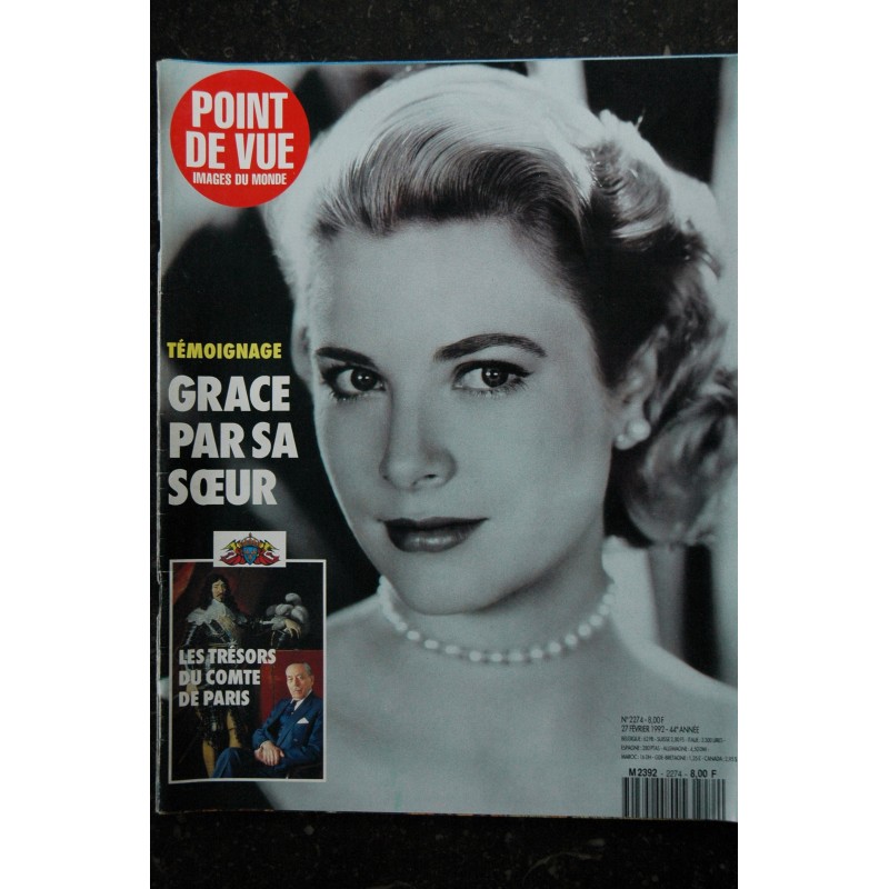 POINT DE VUE 2274  Grace Kelly Cover + 6 p. Roland Petit- Carl-Gustav & Silvia de Suède - 64 pages - 1992 02 27