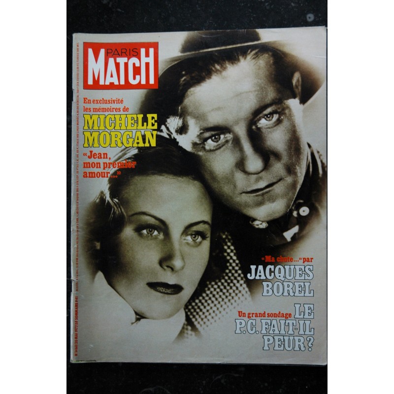 PARIS MATCH N° 1460  Michèle Morgan & Jean Gabin Cover + 10 p. -Carole Laure - Sardou Hallyday Brando - 144 pages - 1977 05 20