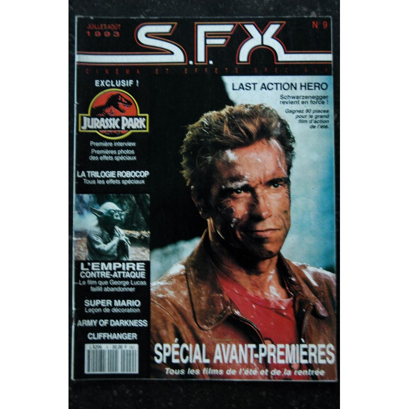 SFX  9  SCHWARZENEGGER - Jurassic Park - Robocop - Cliffhanger  - 48 pages - 1993 07