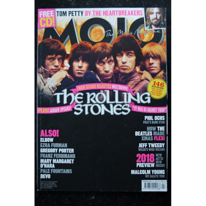 MOJO 4 Music Magazine  291 The ROLLING STONES Tom Petty Beatles Ezra Furman Pale Fountains DEVO Phil Ochs - 2018 02