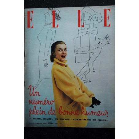 ELLE 373 19 janv. 1953 - Paletot en ratine Chevalier dessin Laverrerie - R Lamoureux J Marais - 52 pages FASHION VINTAGE ELLE 373 19 janv. 1953 - Paletot en ratine Chevalier dessin Laverrerie - R Lamoureux J Marais - 52 pages FASHION VINTAGE