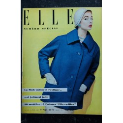 ELLE   430   8 mars 1954 -  Vareuse fidèle Jean PATOU - A Hepburn - Costume robe tweed / ratine - 84 pages - FASHION VINTAGE