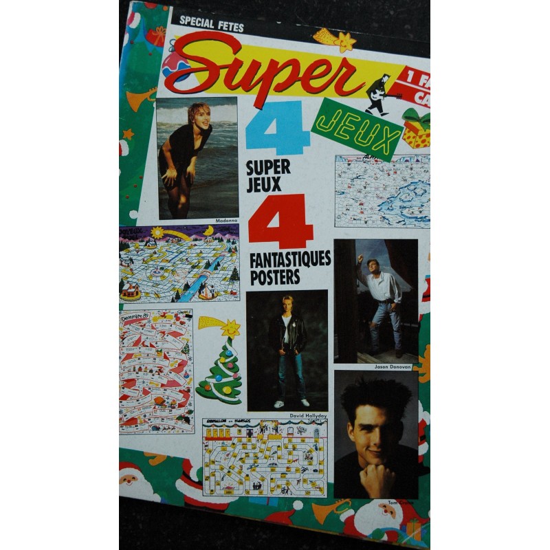 Super JEUX  n° 11 - 2 Posters géants 4 Maxi jeux David Hallyday Tom Cruise  manquent Madonna et Jason Donovan