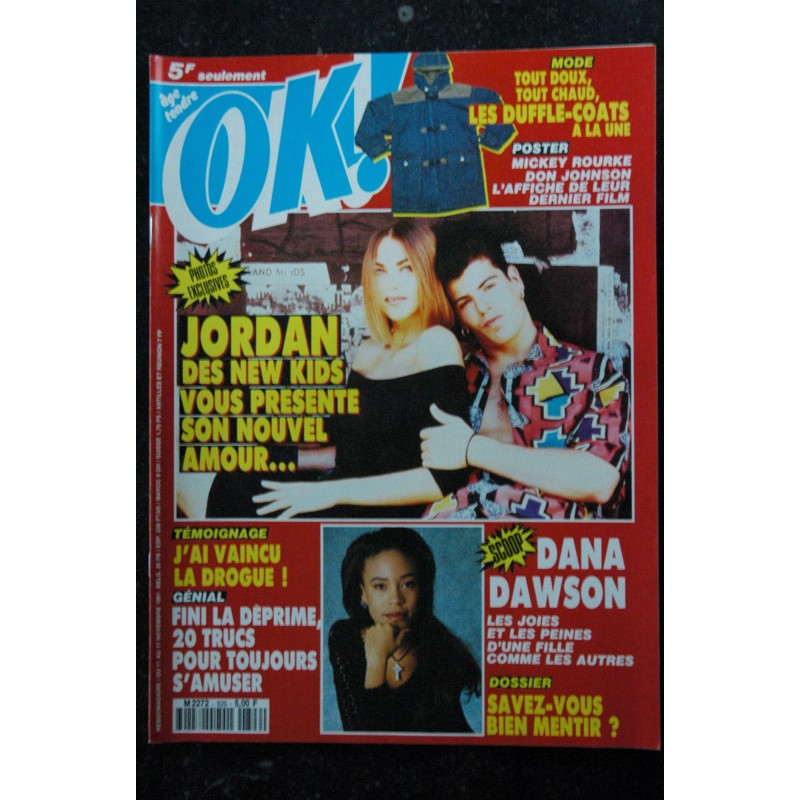 OK ! âge tendre 826 NOV 1991 SIMPLY RED DANA DAWSON MARIE GILLAIN
