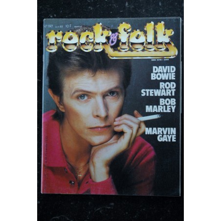 ROCK & FOLK 197 JUIN 1983 COVER DAVID BOWIE ROD STEWART BOB MARLEY MARTIN GAYE