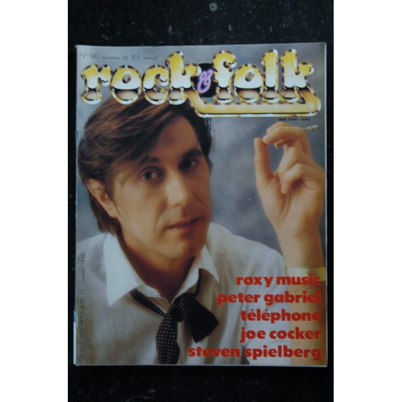 ROCK & FOLK 190 ROXY MUSIC PETER GABRIEL TELEPHONE JOE COCKER STEVEN SPIELBERG TOM PETTY