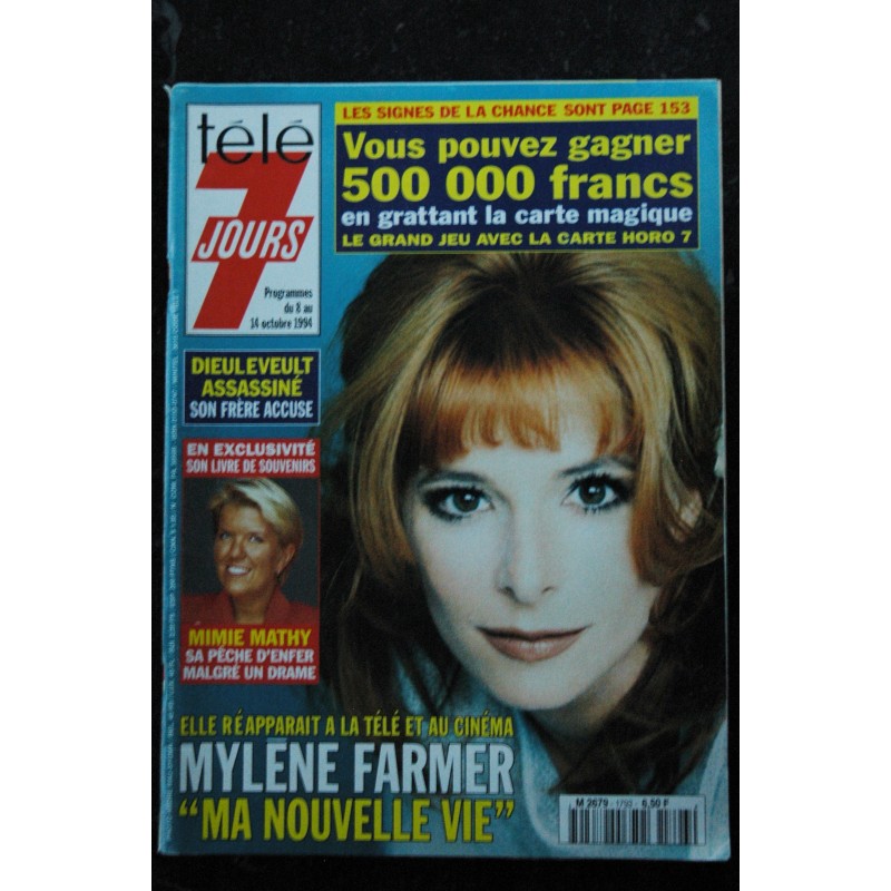 Télé 7 Jours  1793  8 au 14 oct. 1994  Mylène FARMER Cover + 2.5 p. Mimie Mathy - Dieuleveut