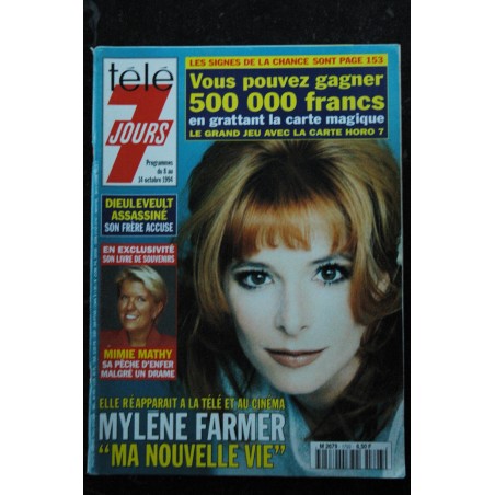 Télé 7 Jours  1793  8 au 14 oct. 1994  Mylène FARMER Cover + 2.5 p. Mimie Mathy - Dieuleveut