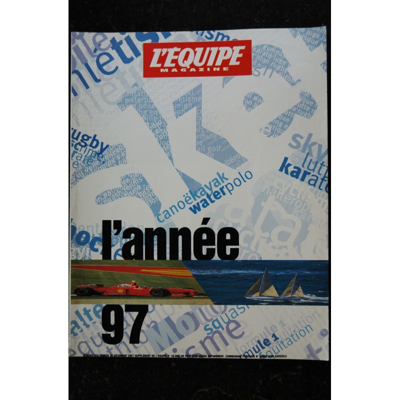 L'équipe Magazine - 1997 - L'année 97 - Numéro exceptionnel - 196 pages - 20 décembre 1997