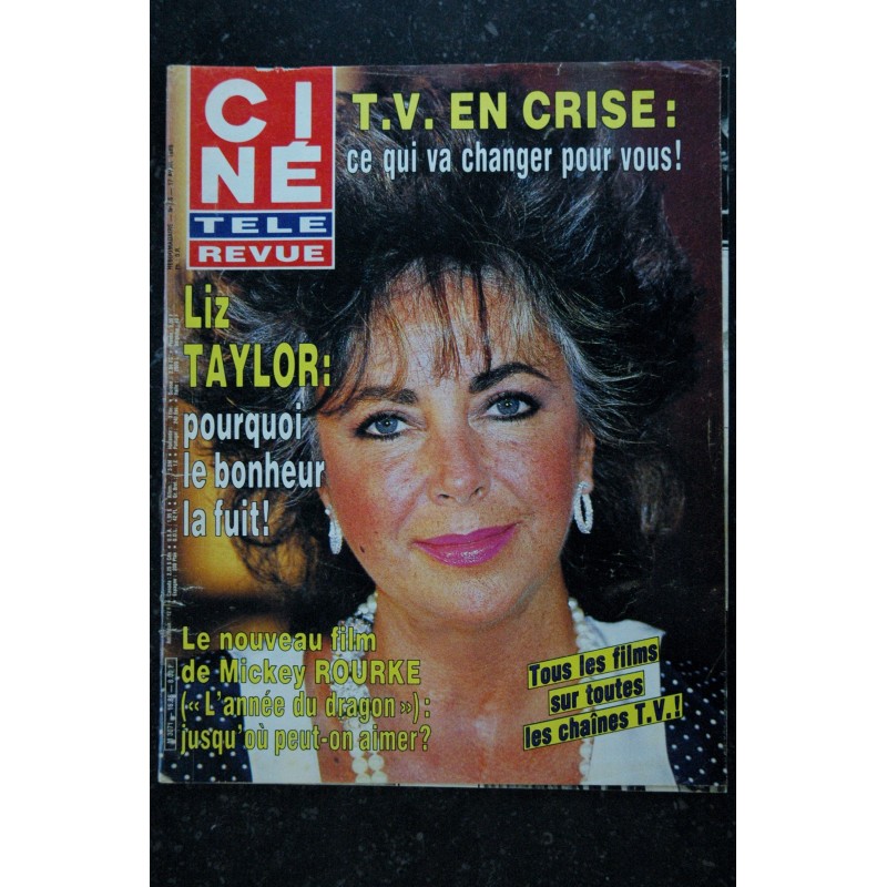 CINE TELE REVUE 1986 04 17 n° 16 Liz TAYLOR Mickey ROURKE George Hamilton STING Tom SELLECK VILLERET Basinger