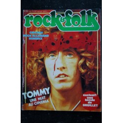 ROCK & FOLK 101 JUIN 1975 COVER TOMMY UNE NUIT AU CINEMA CHICAGO ROCK ALLEMAND HENDRIX BD DRUILLET