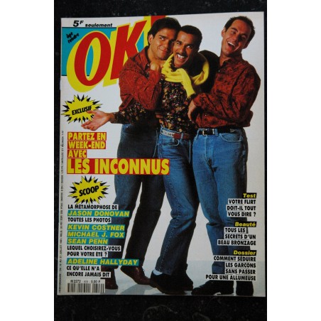 OK ! âge tendre 809  15 au 21 juil. 1991 Les INCONNUS - Adeline Hallyday - mini poster Rien à perdre