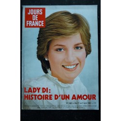 JOURS DE FRANCE  1387  1 au 7 août 1981 Lady Di Cover + 20 p. - Sacha Distel - Mitterand Reagan -  Maurice Chevalier