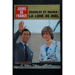 JOURS DE FRANCE  1389  15 au 21 août 1981 Lady Di Charles Lune de Miel Cover + 10 p. - Véronique SANSON - Miou Miou