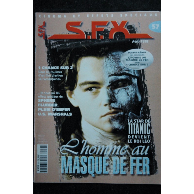 SFX  57  L'Homme au Masque de fer - Le roi Léo - Flubber - Pluie d'enfer + Affiches - 48 pages - 1998 04