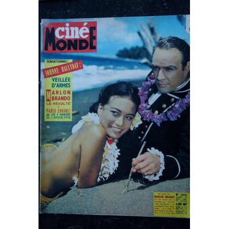 Cinémonde n° 1415 *  1961  *  Marlon Brando - Johnny Hallyday 3 p. - Marie Laforet - Carmen Sevilla - 36 p. - 19 septembre 1961